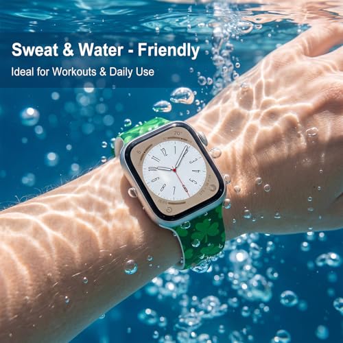 Image of Floral Band Compatible with Apple Watch Bands for Women 40mm 42mm 41mm 38mm 44mm 45mm 46mm 49mm, Cute Pattern Flower Soft Silicone Sport Strap for iWatch Series Ultra 11 10 SE 9 8 7 6 5 4 3 2