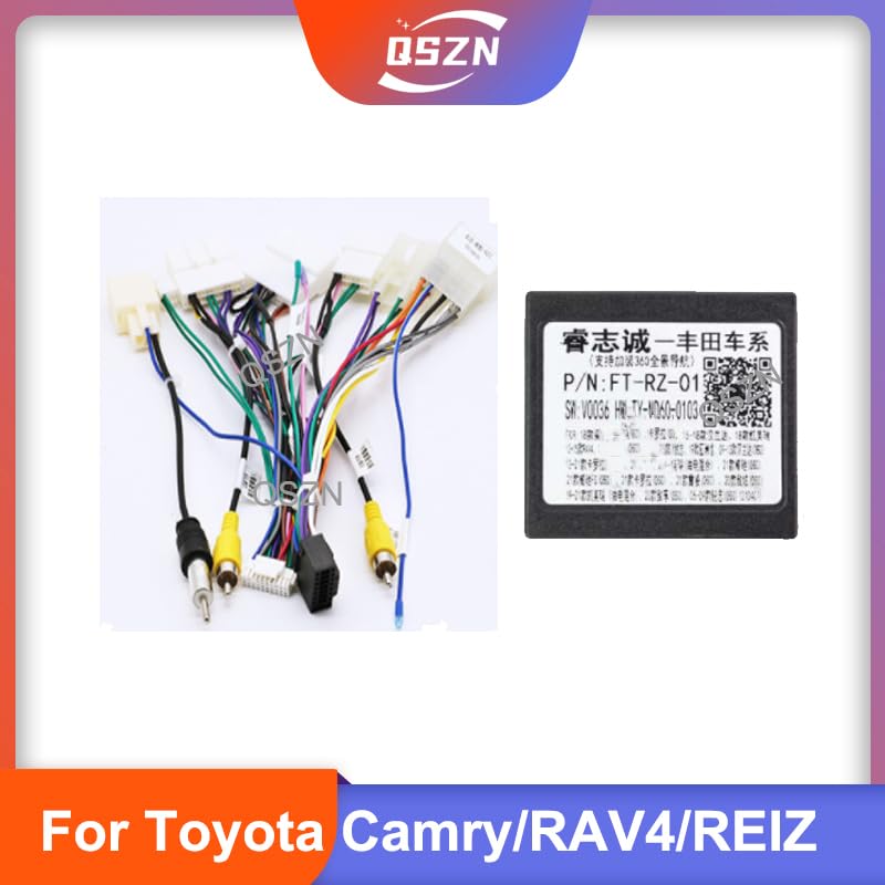 Car 16pin for Audio Wiring Harness with Canbus Box for Toyota Camry RAV4 REIZ Mark X Corolla IZOA Sienna Highlander Levin Wire Adapt - (A, Color Name: Set)