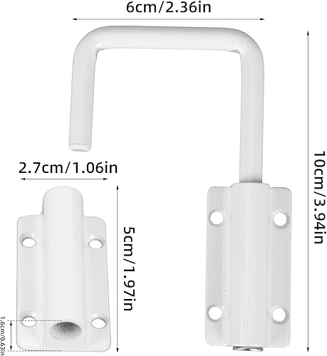 Miniatura 2 de Kit de pestillo de bloqueo de bucle de puerta corredera de patio en forma de U, cierre de seguridad de aleación de aluminio de 90180 grados para