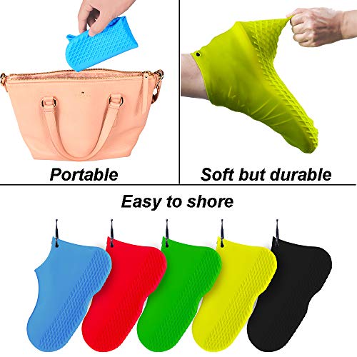 image for LEGELITE Reusable Silicone Waterproof Shoe Covers, No-Slip Silicone Ru