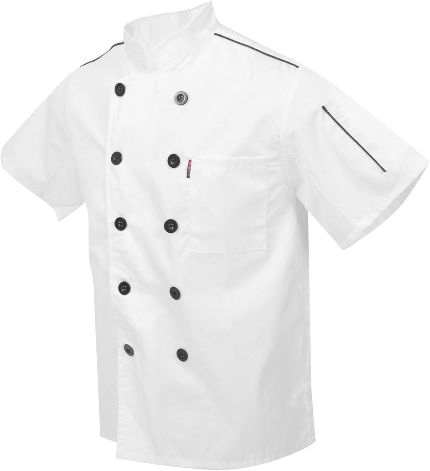 LIOOBO Short Sleeve Chef Coat Elegant Stain Resistant Chef Jacket for Men Women Uniform Professional Cook Shirt for Restaurant Catering