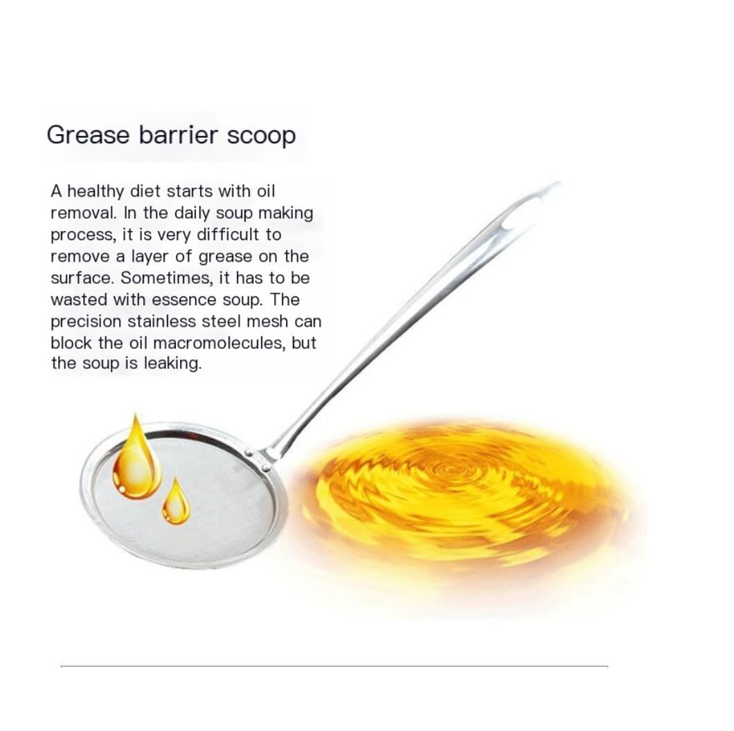 Schaumlöffel, Siebe Mesh Siebe Edelstahl Sieb Kochwerkzeuge Suppenskimmer Scoop Sieb Küchenzubehör Schaum(27x10cm)