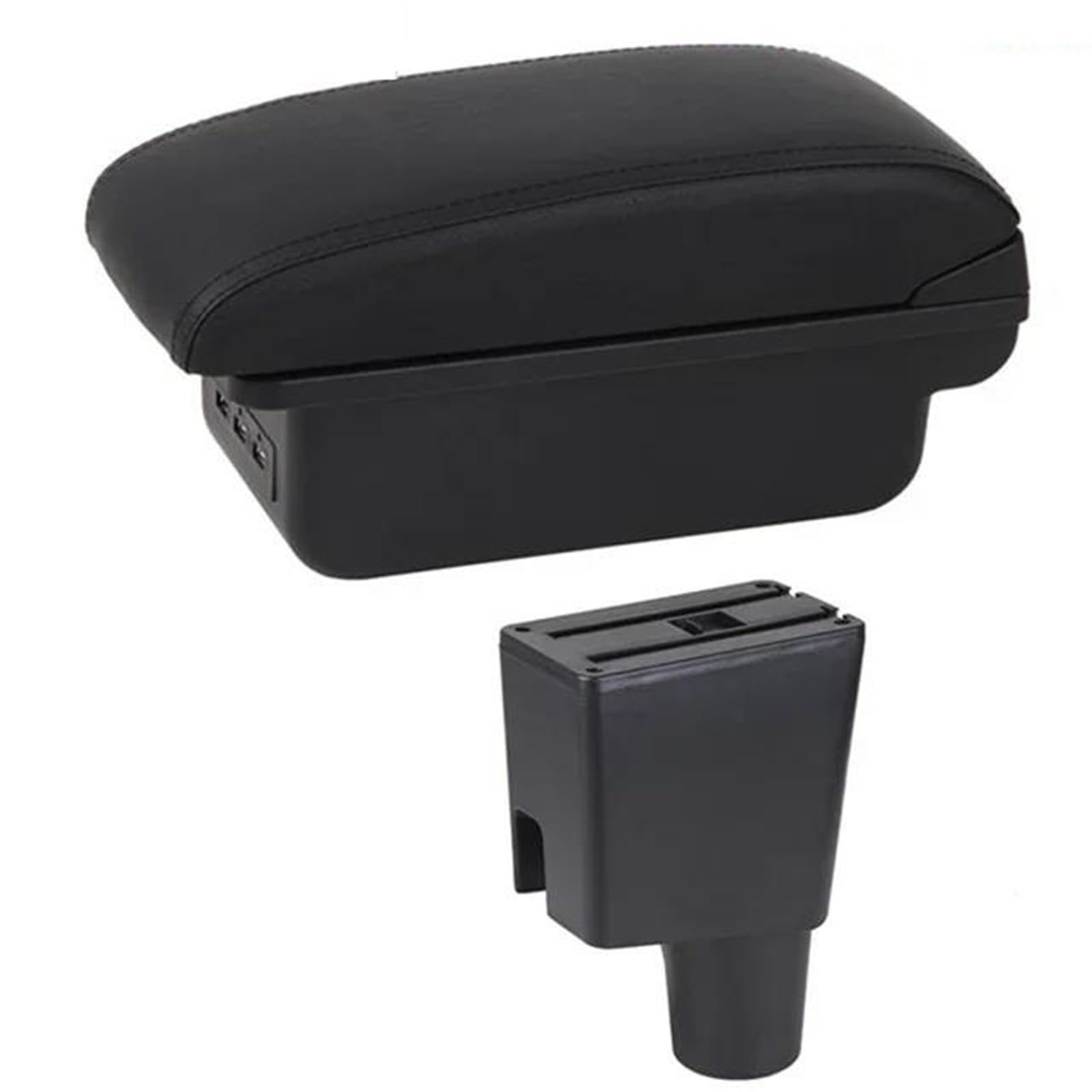 Dtsgcx C1 Black Line Car Armrest Box Modification Leather Center Console Storage Accessories For Kia For Morning For Picanto(C1 Black Line)