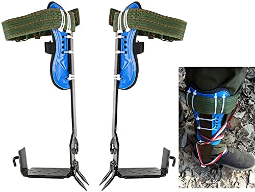 YIYIBYUS Tree Climber Set, Tree/Pole Climbing Spike Safety Belt Strap Adjust. Lanyard Rope Rescue Belt