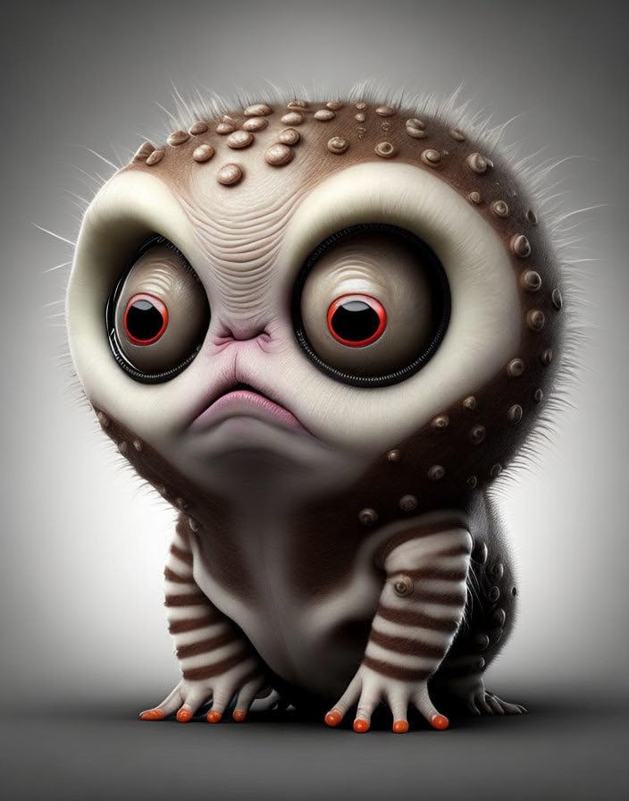 Tableau sur toile 58 x 90 cm GerRit contre les murs vides créatures Ugly Cute