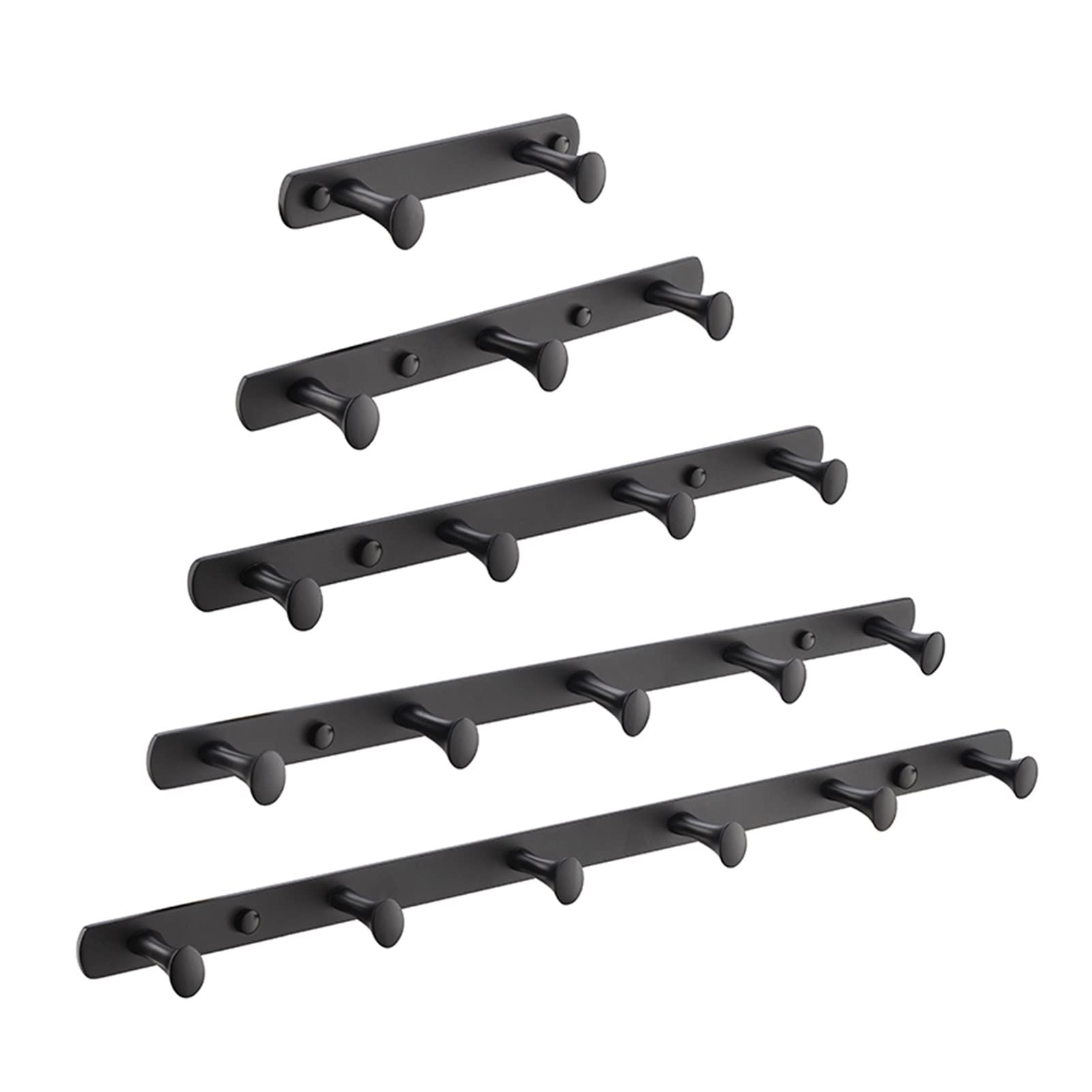 Kleiderhaken Wand Messing Schwarz Robe Haken Home Rund Hakenmantel und Hut Rack Wandhalterung Schwarzes Finish Badezimmer Küchenzubehör (Color : 6 Hooks)