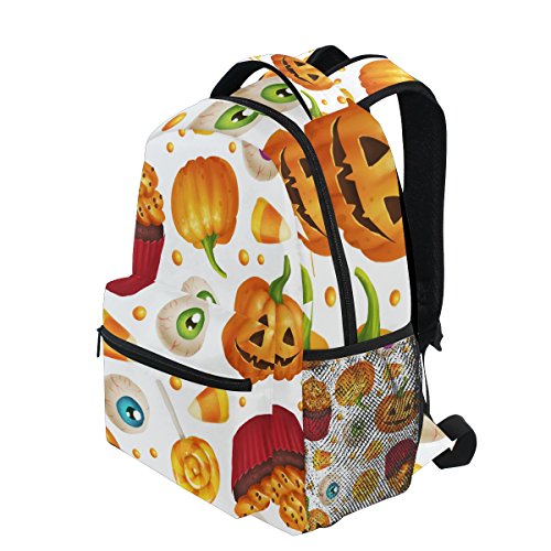 Mochila escolar Halloween Dia de Ação de Graças Abóbora Açucareiro Olhos Outono