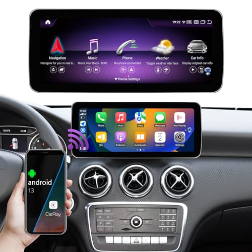NINETOM Rádio para carro Android 13 – Tela sensível ao toque de 12,3 polegadas para Mercedes Benz NT
