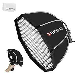 AMBITFUL 35.4inch / 90 cm Photo Board Speedlite Flash Octagon Umbrella Softbox Quick Installation Speedlite Flash Softbox + Honeycomb Grid for Studio Strobe Outdoor Photography