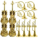 LOLIPPYY 12個 ミニ楽器飾り 製 高精細 ミニチュア音楽モデル クリスマスツリー用 吊り下げ装飾 ドールハウス楽器