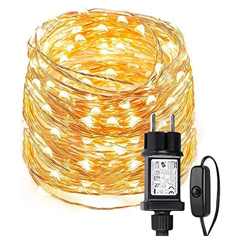LE 10m 100 LED Guirnalda Luces con Enchufe Cover
