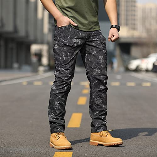 OIOLOYJM Military Cargo Pants for Men Hiking Relaxed Fit Work Waterproof Stretch Tactical Lightweight Outdoor Travel Pant