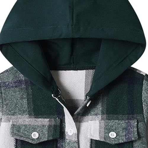 Boys Flannel Jacket Fall Plaid Long Sleeve Lightweight Button Down Shirts with Chest Pocket Warm Kids Fall Jackets4