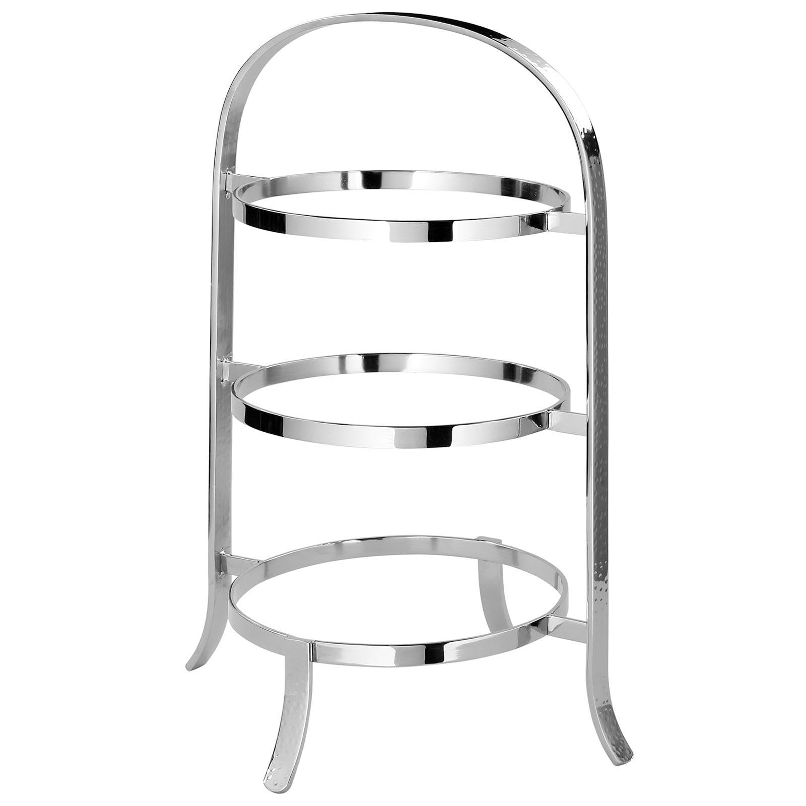Fink 3-stöckige Teller-Etagere 45x23 cm aus Edelstahl gehämmerter Tellerständer
