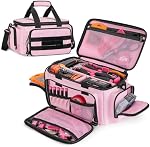 Pink Tool Bag for Women, Tool Organizer with Anti-friction Bottom | Detachable Divider, Wrapped Handles, Adjustable Shoulder Strap, Tactical Range Bag for Electrician, Carpenters, Repairman