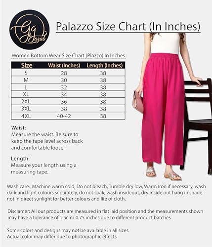 Image of Go Gazab - Stylish Women's Palazzo: Trendy Rayon Solid Color Ethnic Wear Palazzo