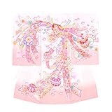 [KYOETSU] [キョウエツ] 産着 ポリエステル お宮参り 男の子 女の子 着物 ベビー 初着 (3.淡桜の舞毬, フリーサイズ)