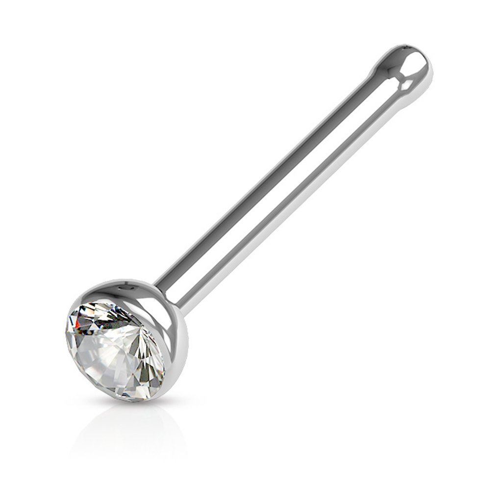 Via Mazzini 316L Stainless Steel No-Tarnish No-Rusting White Crystal 2.5mm Nose Pin Stud for Women and Girls (NR05019) (B07L4QM39G) Amazon Price History, Amazon Price Tracker