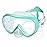 Kids Swim Mask 180 Snorkel Diving Mask, Anti-Fog Child Swim Goggles with Nose Cover No-Leak Swimming Goggles Anti-Shattered Lens for Youth 4-15 (Green)