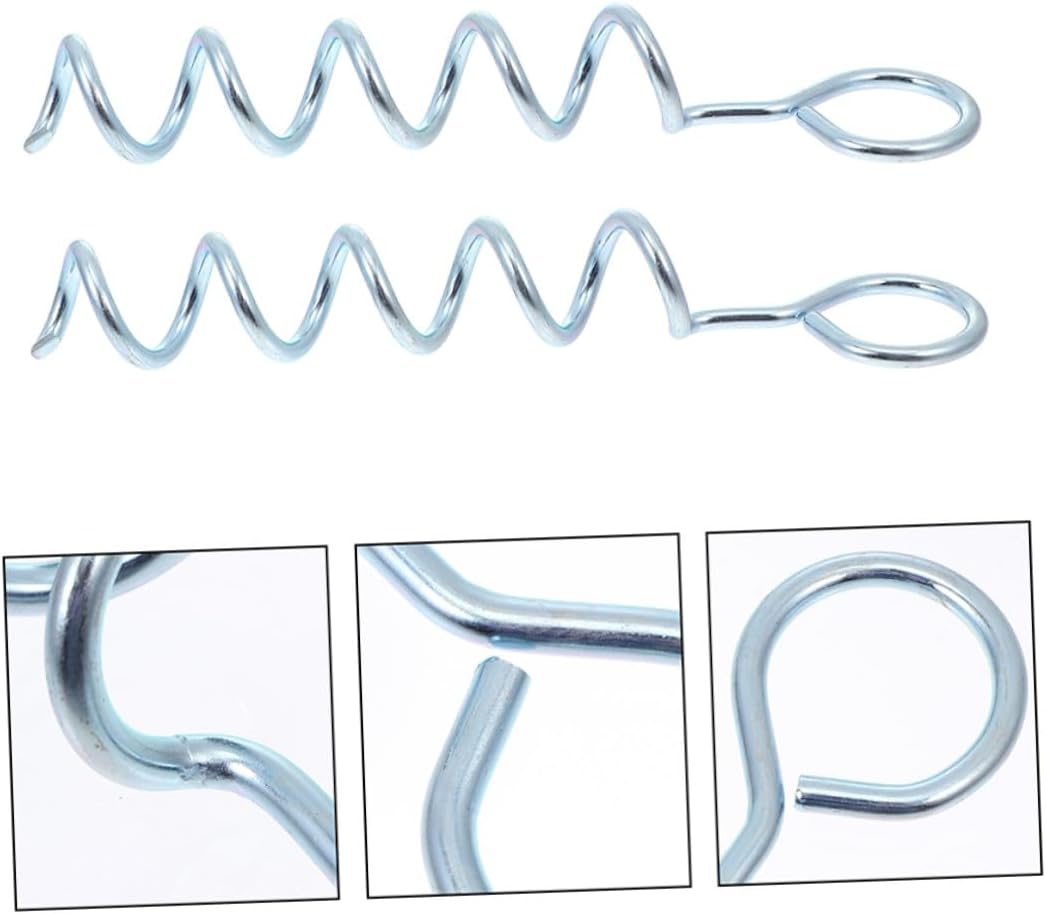 DOITOOL 4pcs Heavy Duty Spiral Ground Anchors Tent Stakes Iron Tent Pegs for Camping Yard Lawn Pet Securing Outdoor Shelter Accessories