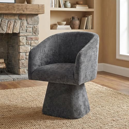 ENYLAY Swivel Modern Accent Chair,Luxury Fabric Upholstered Makeup Chair Comfy