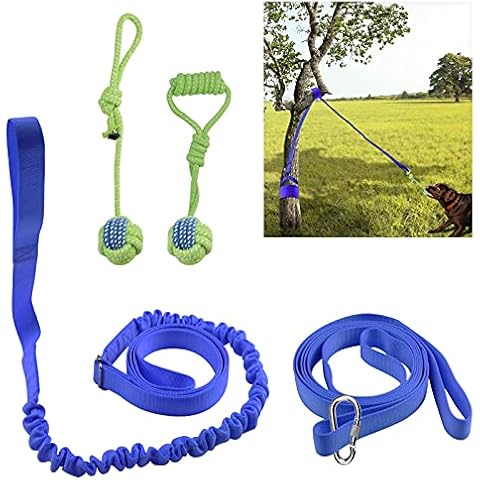 Juguete elástico para perros con cuerda retráctil y 2 juguetes Cover