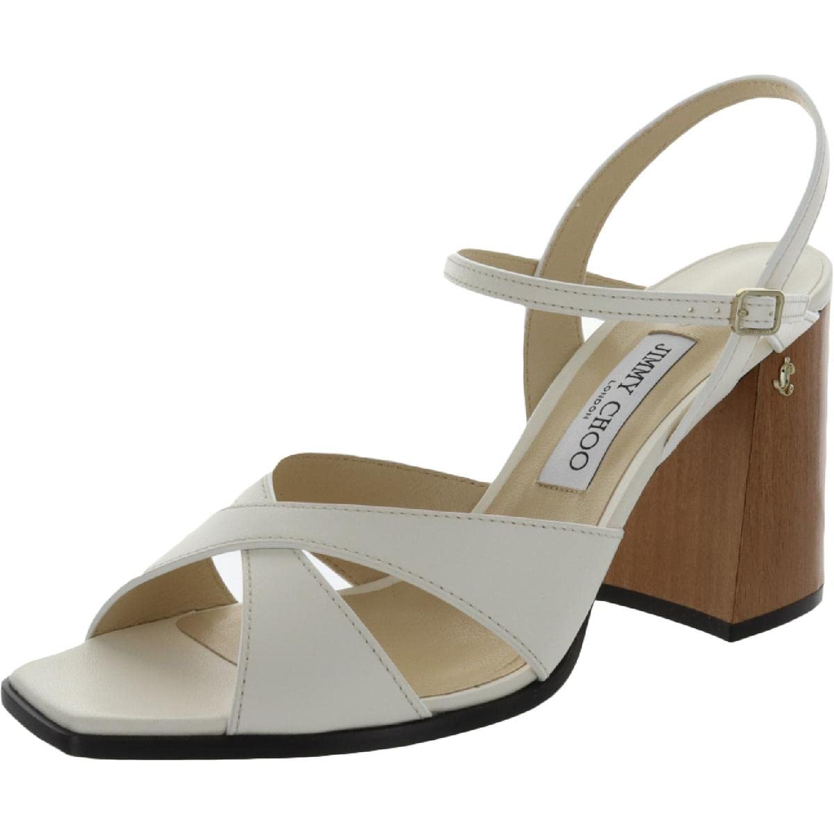 JIMMY CHOO Womens Joya Leather Ankle Strap Dress Sandals White 41 Medium (B,M)