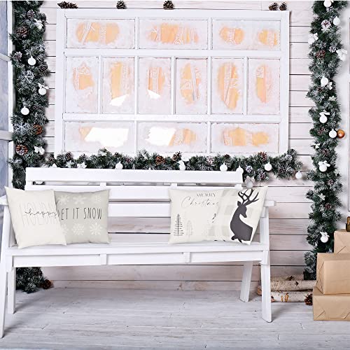 Beautiful Christmas Pillow Covers 18" X 18" - 4 Modern Farmhouse Design Throw Pillow Covers - These Buffalo Plaid Holiday Decor Accents Are The Perfect Addition To Your Indoor/Outdoor Home Decoration #TOP4
