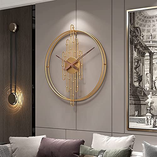 Minimalist Modern Decorative Nordic Large Oversized Wall Clock, 3D Numberless, Handmade Iron Metal, Luxury Art Design, Silent, Battery Powered, Gold, 24 X 2.75 X 27.60 Inch #TOP3
