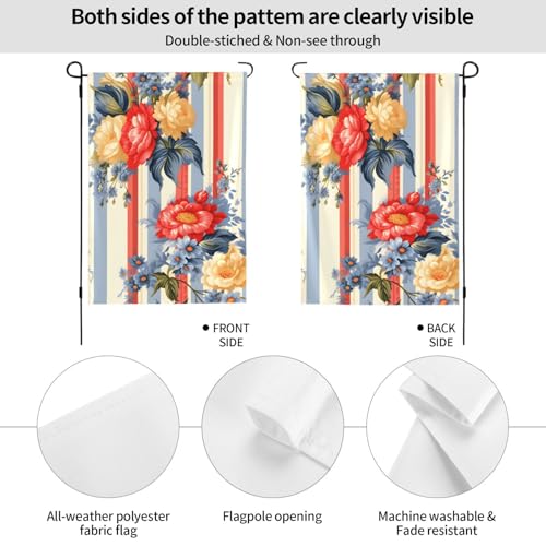 Drapeau de jardin grand format en tissu double face résistant aux fleurs d'extérieur - 2