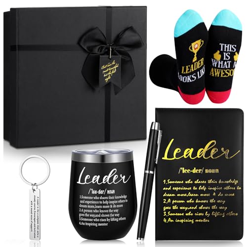 Reallnaive 6 Pcs Great Leaders Gifts for Men Boss Manager PM Mentor Supervisor Gifts 12 oz Stainless...
