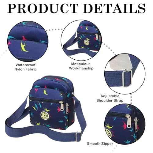 Image of MOMISY Women Mobile Messenger cellphone Bag Ladies Nylon Shoulder Cross Body Long Strap for College, Outing, Travelling, Work