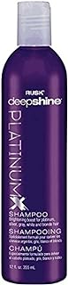 RUSK Deepshine PlatinumX Shampoo, Gentle Cleansing, Brightening Color Boost for Platinum, Silver, Gray, White, and Blonde Hair, 12 oz