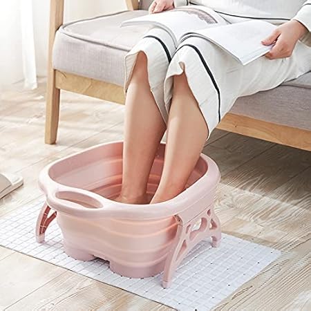 WOOHUBS Foot SPA Bath Tub Foot Soak Bath Tub with Massaging Rollers Spa Basin for Soaking Stress Relief Portable Collapsible Foot Massage Bucket Foldable Foot Spa Collapsible