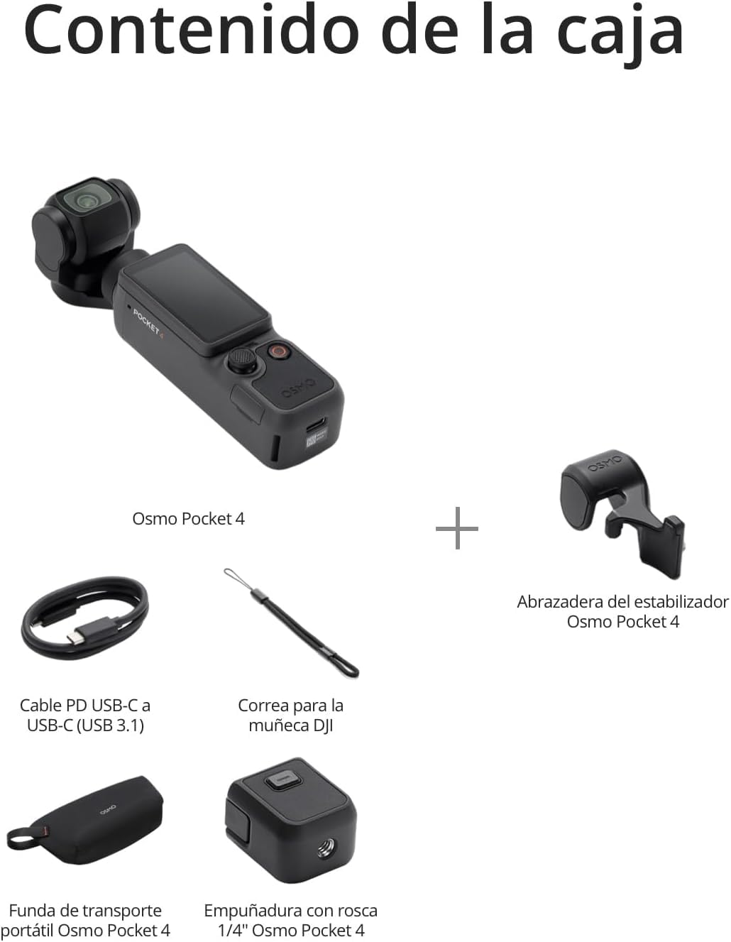 DJI Pack Estándar Osmo Pocket 4 Bundle, cámara para videovlogs de Bolsillo con estabilizador, 1″ CMOS y 4K/240 fps, estabilización de 3 Ejes (Juego de 3 filtros)