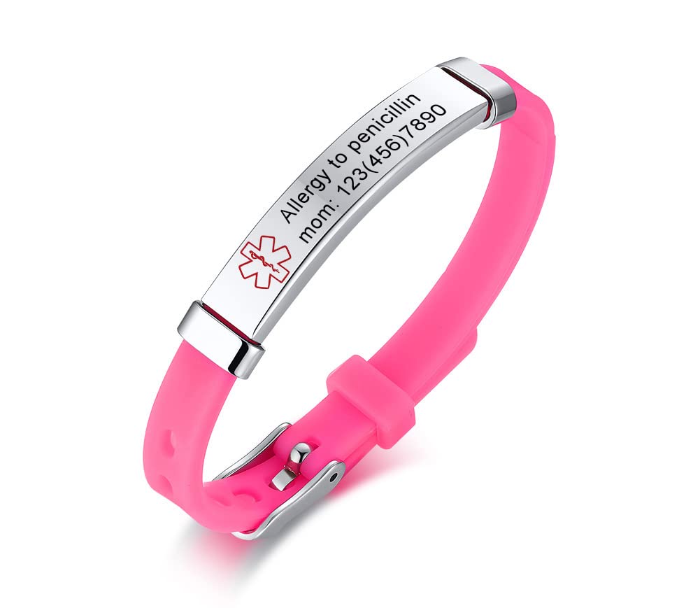 MEALGUET Medical ID Bracelet for Kids Customized