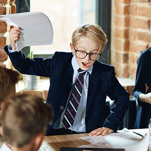 Geyoga 4 Pcs Kids Tie For Boys Adjustable Zipper Youth Child Toddler Necktie Wedding Graduation School Uniform 6-12 Years (Rustic Style) #TOP2