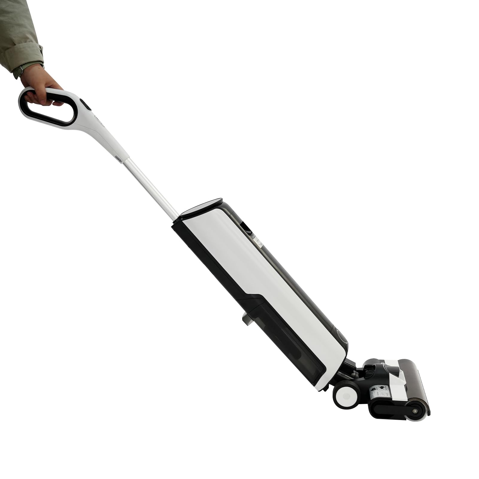Macchina per la pulizia dei pavimenti a secco 2 in 1, senza fili, con autopulente, batteria da 2600 mAh, serbatoio di acqua dolce da 830 ml, per piastrelle, laminato, parquet e marmo