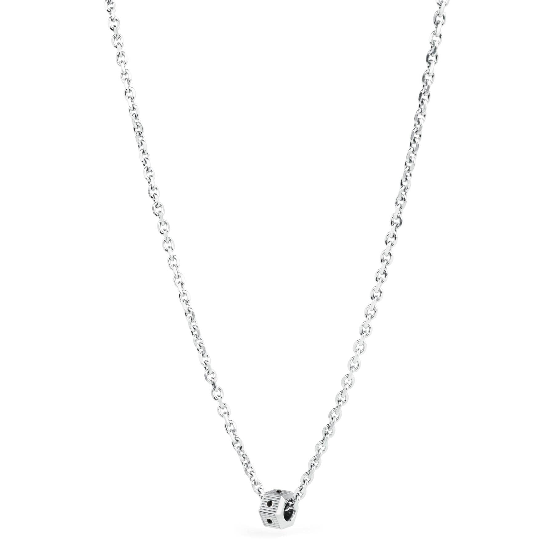 Collar De Cadena De Acero Inoxidable | Plateado/Noir