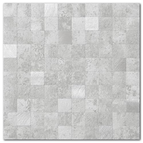 VAOVI Peel and Stick Self-Adhesive Marble Mosaic Wall Tile Backsplash for Kitchen Bathroom Shower(Swish Grey 10 Sheets)