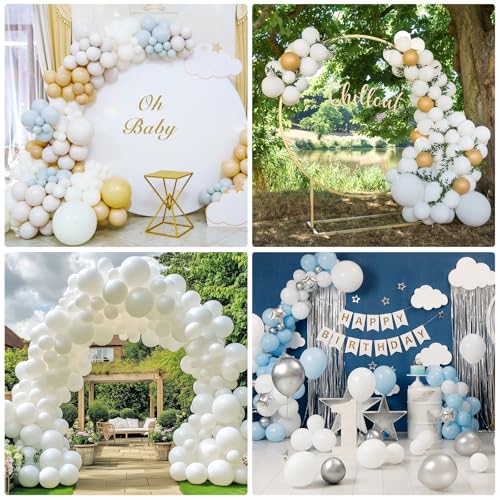 rubfac 129pcs white balloons different sizes 18 12 10 5 inch for garland archparty latex balloons for birthday party wedding anniversary baby shower party decoration