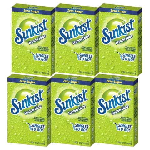 Sunkist Singles-To-Go Drink Mix, Lemon-Lime, 6 CT (Pack of 6) Cover