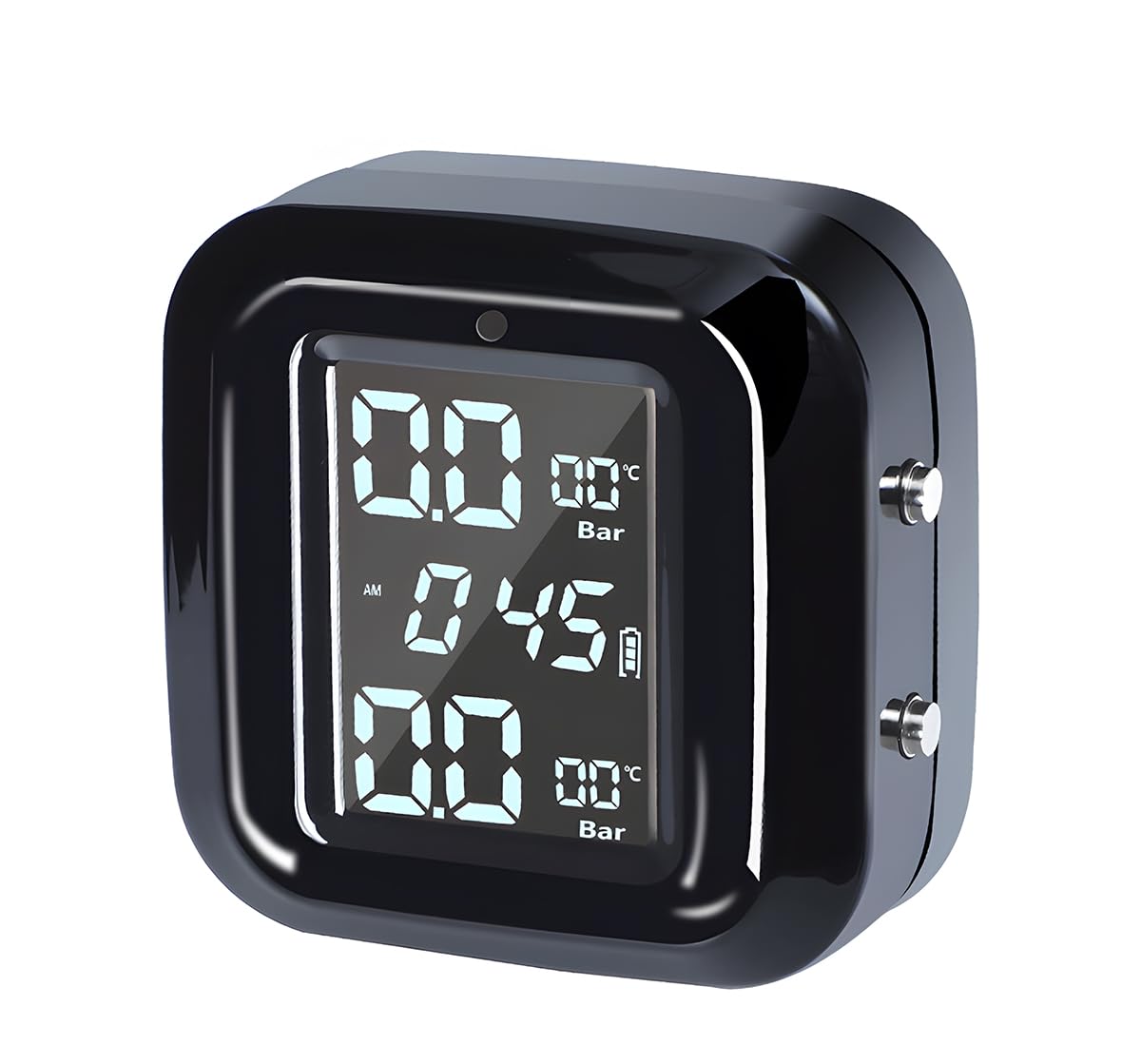 CGEAMDY Motorcycle TPMS Sistema di Monitoraggio Pressione dei Pneumatici, Monitor Pressione Pneumatici Moto, Allarme Pressione Pneumatici Temperatura Monitor in Tempo Reale per Moto Due Ruote