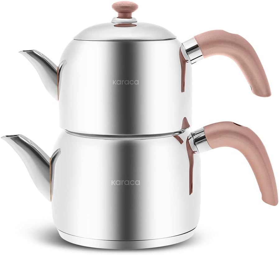 Karaca Edge Mini Induction Base Rose Teapot Set 1 Litre + Teapot Lid