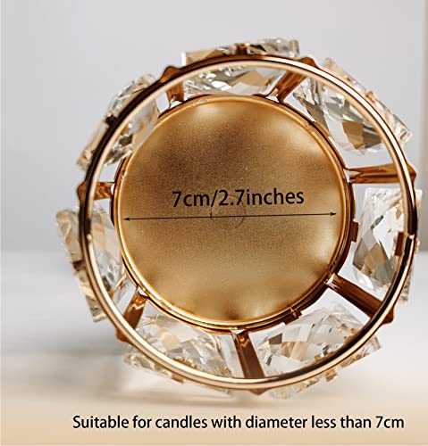 3 Arms Crystal Candle Holders, Arch Candlestick Table Candelabras Centerpieces for Wedding, Dinning Room, Cabinet Ornaments, Home Decoration, Gift (3-arm Arched Set, Gold) - Image 5