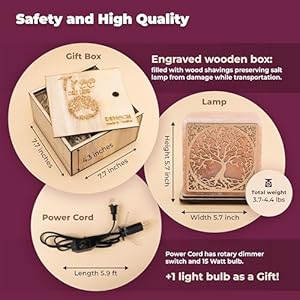 Salt lamp tree of life h 59 44 lbs pure natural rock saltunique night light lamp 1 light bulb as a gift wooden present box holiday gift ideas cool room decor  urban country home decor