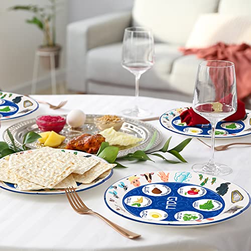 50 Pcs Seder Plates For Passover, 9 Inch Renaissance Design Paper Passover Seder Plates, Disposable Pesach Plates For Passover Foods, Deluxe Quality Seder Passover Plates For Party Table Decorations #TOP5