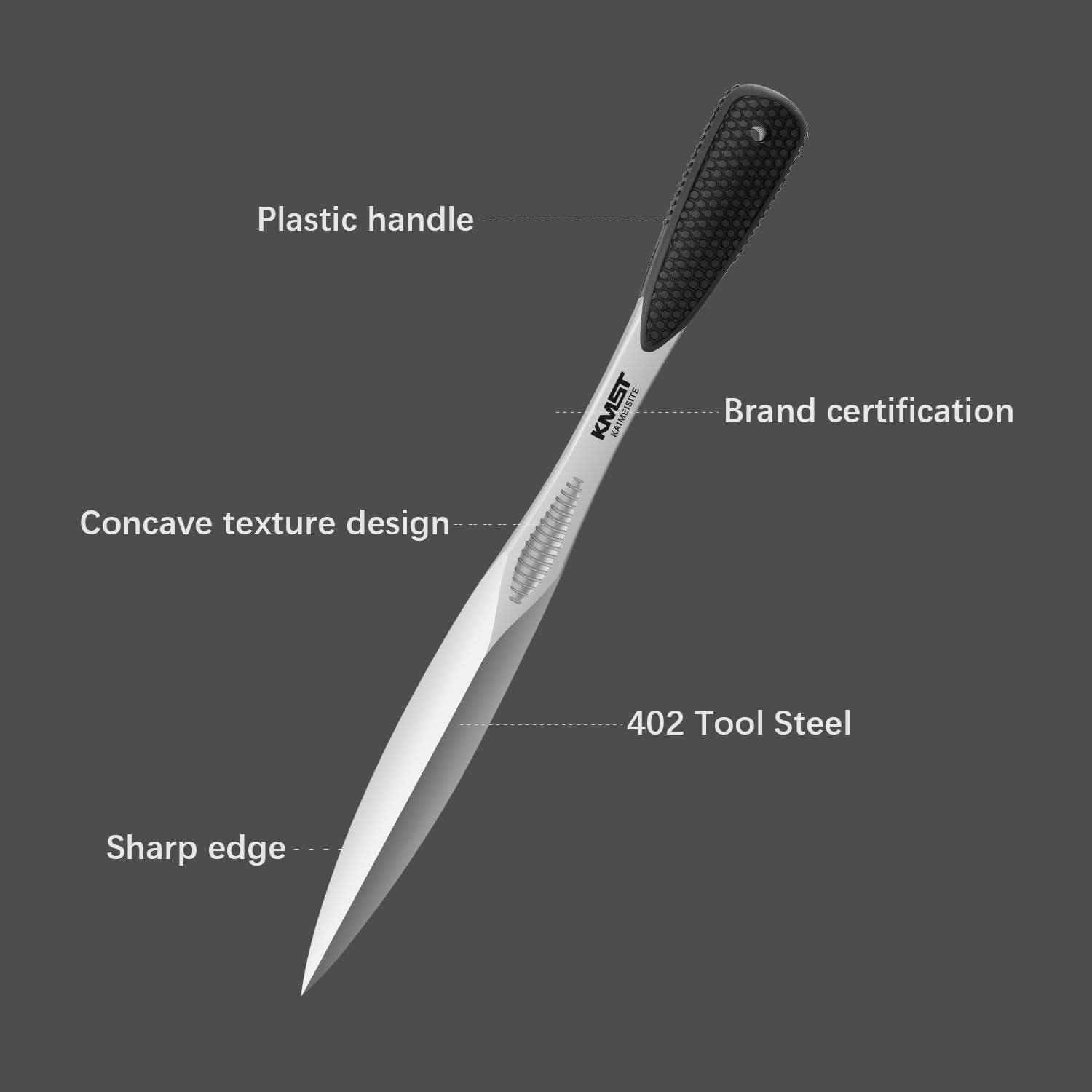 kaimeisite Bayonet Knife with Sheath: Fixed Blade Tactical Bayonet Knives for Survival Hunting Camping - 3.9