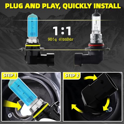 Image of Headlight Bulbs Fit For Toyota Camry 2007-2011,9005 High Beam + H11 Low Beam + H11 Fog Lights Halogen Light Bulb + License Plate Light Combo,5500k White,Plug-N-Play,Pack of 8