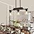 3-Light Kitchen Chandeliers Over Table, Farmhouse Chandeliers for Dining Room, Black Linear Chandelier with Clear Glass Shades, Modern Rustic Wood Dining Room Light Fixture, with Adjustable Height
